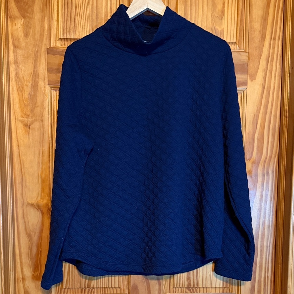 J. Crew Women’s Dark Blue Quilted Sweater Large